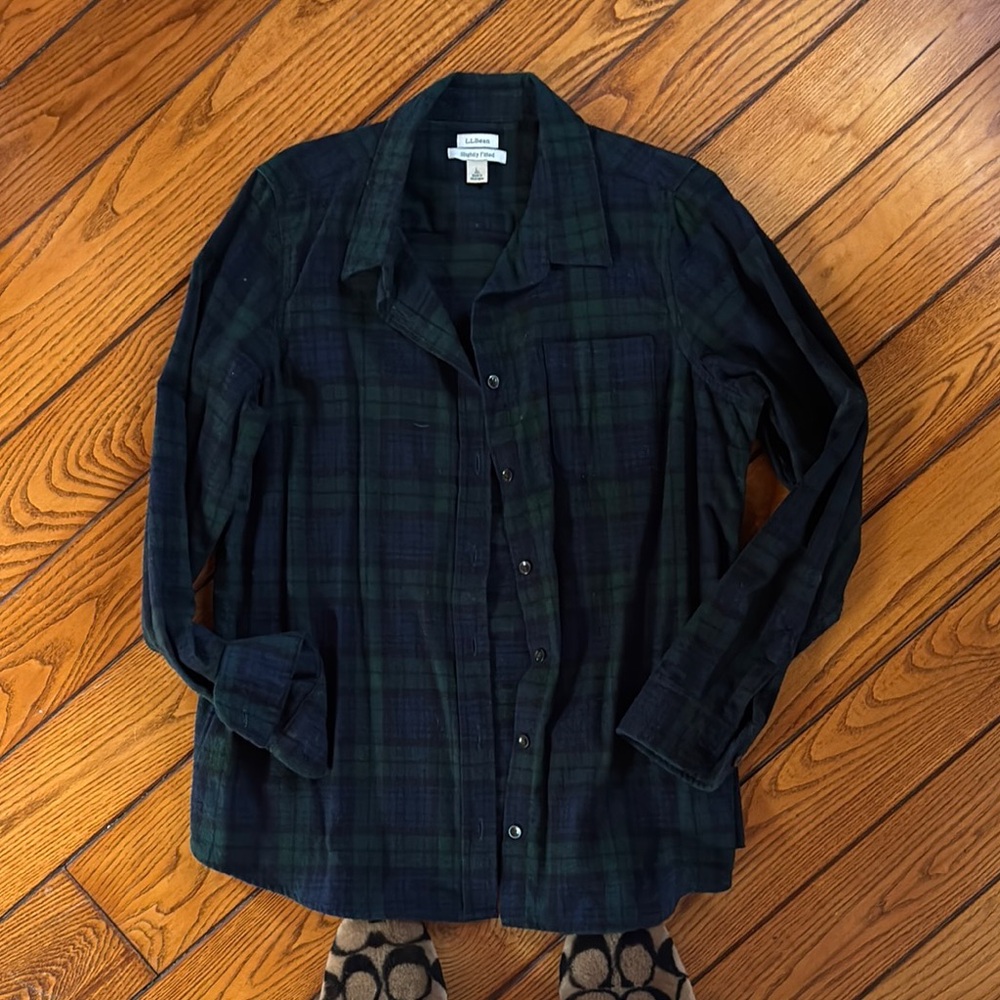 Womens Green Plaid Shirt